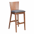Silla de bar ambrose walnut de madera con asiento color gris