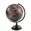 Globo terraqueo negroy marron con pie de madera negro grande con pie de madera color cafe