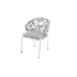 Kit de 4 sillas modelo rysa de aluminio blanco asiento color gris claro