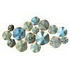 Mural de pared platos metalicos 27.25"alto x49"largo color celeste aqua y gris