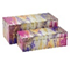 Caja decorativa grande en tonos rosados morado y amarillo h 6.00 w 6.75 l 14.00