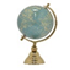 Globo terraqueo con base dorada mundo celeste 8"