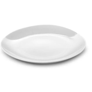 Plato llano de porcelana blanca coleccion karma white