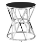 Mesa lateral base metalica color dorado y top de vidrio 23.5 x 23.5 x 24.5 "