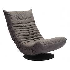 Sofa individual reclinable color gris con base redonda color negro