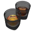 Set de 2 vasos para whisky color negro