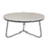 Mesa centro base metalica top de marmol blanco 17.5"altox33"anchox33"largo
