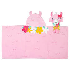 Toalla de llama color rosado con flores de colores