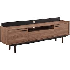 Mueble para tv en madera acabado nogal con soporte metalico negro dimensiones 15"x71"x25"
