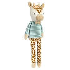 Peluche de jirafa con camisa rayada