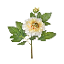 Flor de dahlia con botoncito color blanco con centro amarillo 22"