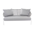 Sillon de 2 personas rysa en aluminio blanco y asientos color gris claro 77 cms alto x 170 l x80fond