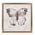 Pintura de oleo de mariposa monarca en tonos gris con dorado marco natural 17.75x17.75x1.5
