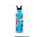Botella de agua ascent de acero inoxidable celeste con flores blancas 20 oz