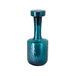 Adorno en forma de botella de vidrio color verde azulado medidas 15.25"x6"