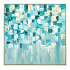 Pintura abstracta en oleo en tonos celeste y blanco medidas 52.0"x52.0"x2.0"