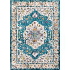 Alfombra persa con diseno vintage en tonos aqua y amarillo 5x8