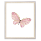 Cuadro decorativo mariposa lado derecho rosada alas abiertas  11x14 plgds con marco blanco
