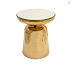 Mesa auxiliar tipo stool color dorado top espejo medida 16" x 16" x 19"