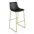 Barstool petra color negra y patas color dorada 18" x 22" x 38.5"