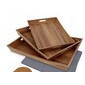 Bandeja mediana para servir de madera con asas medidas 14.5 x 13 pulgadas
