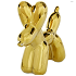 Escultura de globo de perro en color dorado 7"h