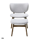 Sillon y ottoman emma color gris y patas color nuez