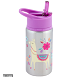 Botella termica de acero inoxidable con diseño de llama tapadera color morado