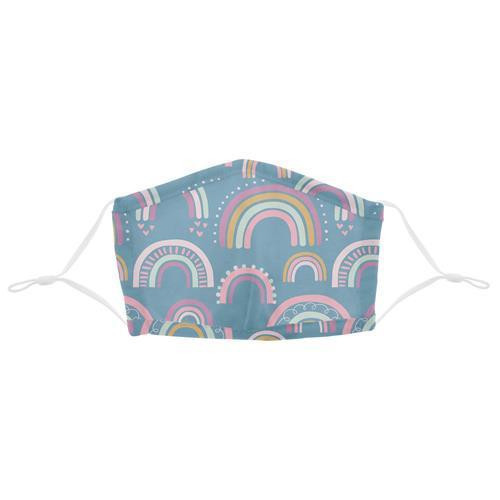 Mascarilla para niña con diseño de arcoiris