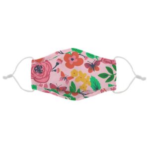 Mascarilla para niña con diseño de flores varios colores
