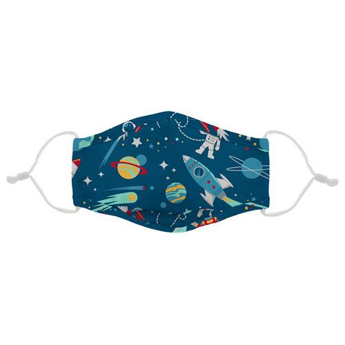 Mascarilla para niño con diseño de cohete espacial