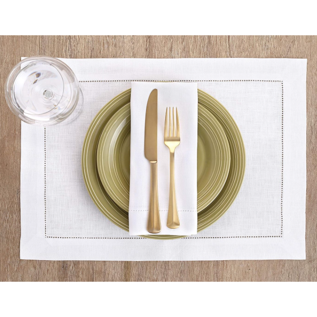 Set 6 individuales de Lino Blanco