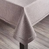 Mantel para mesa de lino redondo 70"color gris con diseno de cortes en la orilla