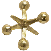 Adorno en forma de jacks de metal color oro 5"