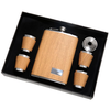 Licorera color madera y 5 vasos para tomar wisky