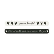 Lima de uñas you are beautiful blanco y negro