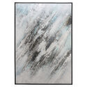Pintura abstracta en tonos gris y negro de 50 x 74"