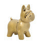 Perro de ceramica en color dorado 8"