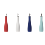 Vinagrera de porcelana con tapa de acero inoxidable rojo