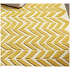Alfombra de lana y seda artificial  con patron de zig zag color amarillo  60x100 cms