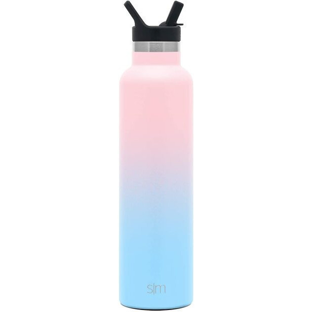 Botella de agua ascent de acero inoxidable color rosa degradado celeste 20 oz