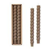 Set de 2 velas con diseño twisted café en caja coleccion flaire sin aroma  2.1 x 1.0 x 10.1 10 horas