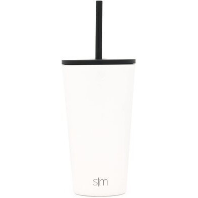 Vaso clasico con pajilla blanco invierno 16 oz