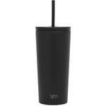 Vaso clasico con pajilla blanco negro medianoche 20 oz
