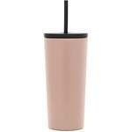 Vaso clasico con pajilla blanco oro rosa 20 oz