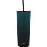 Vaso clasico con pajilla verde degradado negro 24 oz