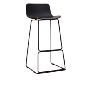 Counter de estructura metalica color negro con asiento y respaldo semi-curvo  medidas 47x50x110
