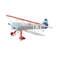 Cuaro decorativo avion vintage color gris con alas y llantas rojas 8 x 10plg
