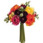 Ramo de rosas amarillanaranjarojo 9"