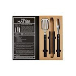 Set de 3 piezas espatula tenedor y pinzas para barbacoa 9.7x18.2"